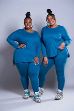 Load image into Gallery viewer, Lounging Ain't Easy | Teal Loungewear Set