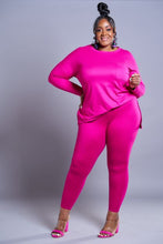 Load image into Gallery viewer, Lounging Ain't Easy | Magenta Loungewear Set