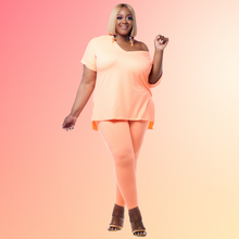 Load image into Gallery viewer, Taste The Rainbow Loungewear Set | Neon Coral