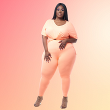 Load image into Gallery viewer, Taste The Rainbow Loungewear Set | Neon Coral