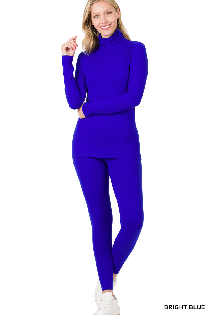 Bright Blue Turtleneck Legging Set