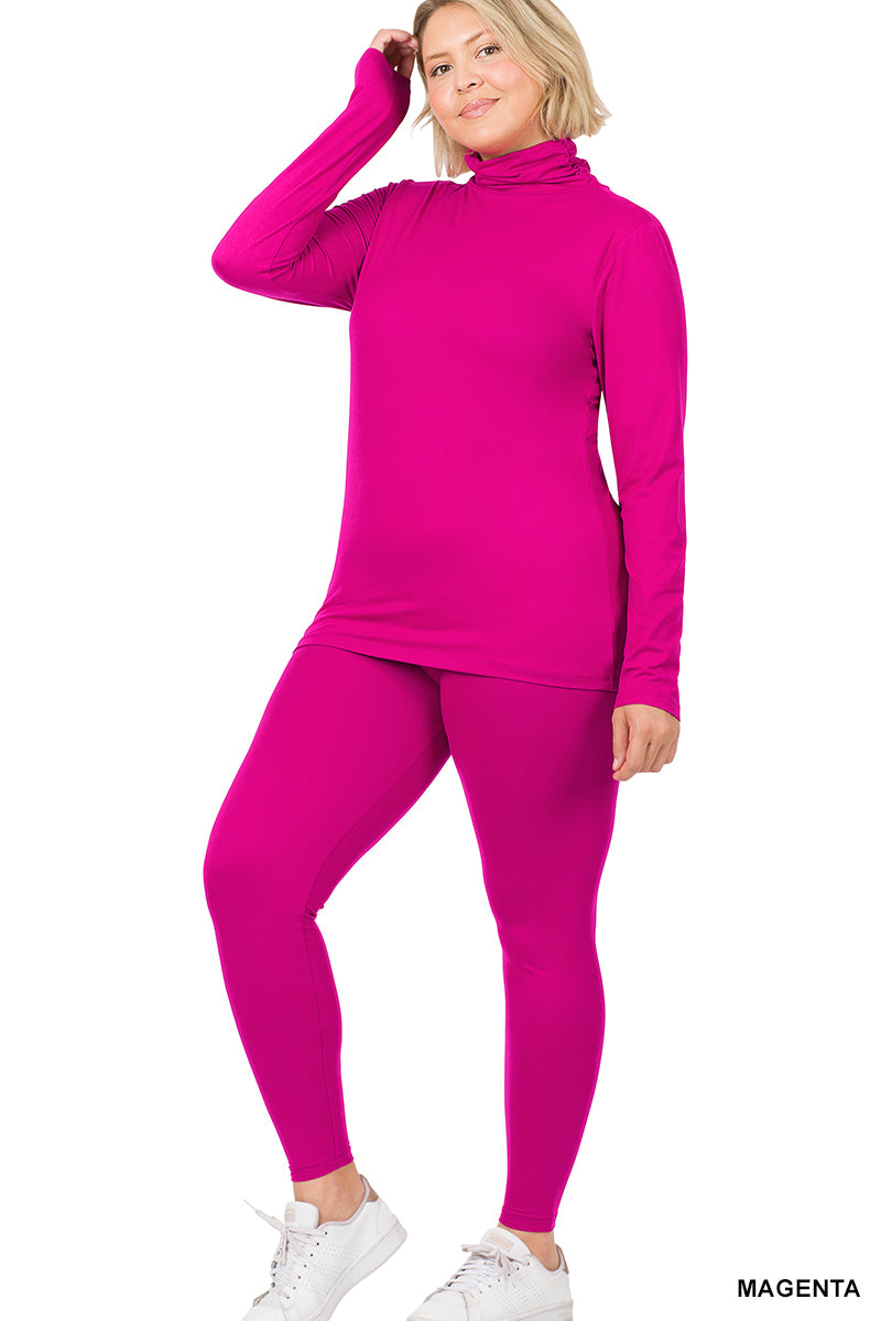 Magenta Turtleneck Legging Set