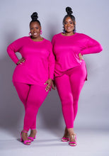 Load image into Gallery viewer, Lounging Ain&#39;t Easy | Magenta Loungewear Set
