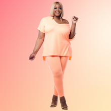 Load image into Gallery viewer, Taste The Rainbow Loungewear Set | Neon Coral
