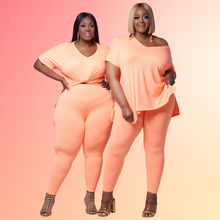 Load image into Gallery viewer, Taste The Rainbow Loungewear Set | Neon Coral
