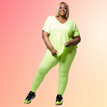 Load image into Gallery viewer, Taste The Rainbow Loungewear Set | Neon Lime
