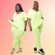 Load image into Gallery viewer, Taste The Rainbow Loungewear Set | Neon Lime
