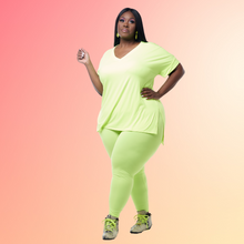 Load image into Gallery viewer, Taste The Rainbow Loungewear Set | Neon Lime
